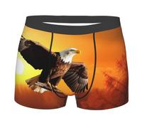 KWQDOZF Ropa Interior Ultra Transpirable para Hombre, Calzoncillos Tipo bóxer de águila Calva Golden Sunset de algodón Suave, sin Etiqueta.