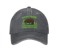 KWQDOZF Salga al Exterior. En el Peor de los Casos, un Oso lo Mata. Gorra de béisbol Vintage Lavada para Hombres y Mujeres. Gorra clá