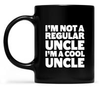 KWQDOZF Soy un tío normal, soy un tío genial, taza de café novedosa, taza de té de cerámica con impresión de doble cara para mamá, papá, amigo, esposa, esposo, regalo de 11 oz