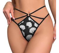 KWQDOZF Tanga Invisible con Estampado de Cerebros para Mujer, Tanga Divertida con Espalda en T