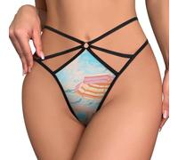 KWQDOZF Tanga Sexy con Tirantes Tipo T para Mujer, Ropa Interior elástica Sunrise at The Beach