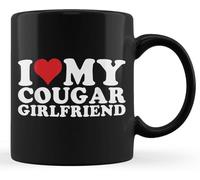 KWQDOZF Taza de café con frase divertida Amo a mi novia puma, regalo novedoso, taza de té de cerámica con impresión de doble cara para mamá, papá, amigo, esposa, esposo, regalo de 11 oz