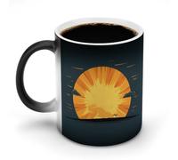 KWQDOZF Taza de café de 12 oz con diseño de Hay un sol detrás de cerámica impresa con asa que cambia de color, divertidas tazas para té, sopa, leche, café con leche.