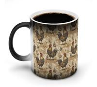 KWQDOZF Taza de café divertida con mapa de navegación de barco pirata de pollo, taza de té divertida que cambia de color para hombres y mujeres, cumpleaños