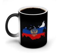 KWQDOZF Taza de café divertida con mapa de Rusia y águila rusa, taza de té que cambia de color para hombres y mujeres, cumpleaños
