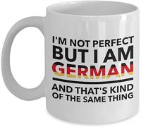 KWQDOZF Taza de café Greatan Ceramic I'mPerfect But I'mman and That's Kind of The Same Thing Tema Características una bandera 11oz
