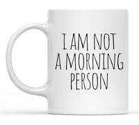 KWQDOZF Taza de café para tu mamá, papá, hermana o hermano. Soy una persona matutina. Taza de cerámica blanca de 11 onzas, regalo novedoso para mujeres y hombres.