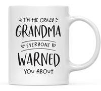 KWQDOZF Taza de café Soy la abuela loca de la que todos te advirtieron, novedosa taza de cerámica con impresión de doble cara para té y leche con asa, regalo para mujeres y hombres, 11 oz