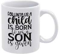 KWQDOZF Taza de café Un niño nos nace, un hijo se nos da, novedosa taza de café de cerámica con impresión de doble cara para té y leche con asa, regalo para mujeres y hombres, 11 oz