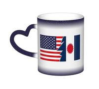 KWQDOZF Taza de cerámica con la bandera de la gente de Tai Dam y Estados Unidos, sensible al calor, que cambia de color, taza aislada, novedad, tazas de viaje únicas, tazas para el hogar, 11 oz