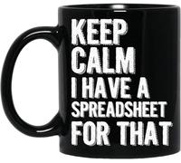 KWQDOZF Taza de contable Mantén la calma, tengo una hoja de cálculo, taza de café novedosa, taza de cerámica con impresión de doble cara para té y leche con asa, regalo para mujeres y hombres, 11 oz