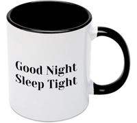 KWQDOZF Tazas de café Buenas noches, duerme bien, novedosas, de cerámica con impresión de doble cara, para mamá, papá, amigo, esposa, esposo, regalo de 11 oz