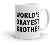 KWQDOZF Tazas de café con la frase El hermano más bueno del mundo, novedosas, de cerámica con impresión de doble cara, para mamá, papá, amigo, esposa o esposo, regalo de 11 oz