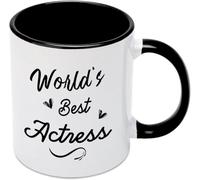 KWQDOZF Tazas de café con la mejor actriz del mundo, novedosas tazas de café de cerámica con impresión de doble cara para mamá, papá, amigo, esposa o esposo, regalo de 11 oz