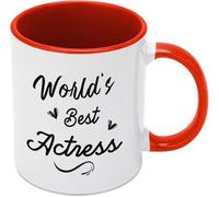 KWQDOZF Tazas de café con la mejor actriz del mundo, novedosas tazas de café de cerámica con impresión de doble cara para mamá, papá, amigo, esposa o esposo, regalo de 11 oz