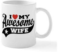 KWQDOZF Tazas de café con texto Amo a mi increíble esposa, novedosas tazas de café de cerámica con impresión de doble cara para mamá, papá, amigo, esposa y esposo, 11 oz