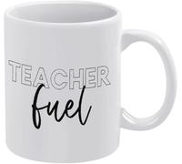 KWQDOZF Tazas de café con texto en inglés Maestro Fuel Coffee Mugs, novedosas, de cerámica con impresión de doble cara, para mamá, papá, amigo, esposa, esposo, regalo de 11 oz
