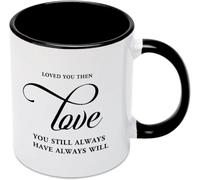 KWQDOZF Tazas de café con texto Love You Then Love You Still Have Will, novedosas tazas de café de cerámica con impresión de doble cara para mamá, papá, amigo, esposa, esposo, regalo de 11 oz