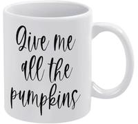 KWQDOZF Tazas de café Dame todas las calabazas, novedosas, de cerámica con impresión de doble cara, para mamá, papá, amigo, esposa y esposo, 11 oz