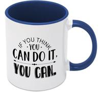 KWQDOZF Tazas de café If You Think You Can Do It You Can, novedosas tazas de café de cerámica con impresión de doble cara para mamá, papá, amigo, esposa, esposo, regalo de 11 oz