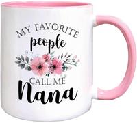 KWQDOZF Tazas de café Nana Coffee My Favorite People Call Me Nana, novedosas tazas de café de cerámica con impresión de doble cara para mamá, papá, amigo, esposa, esposo, regalo de 11 oz