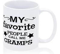 KWQDOZF Tazas de café sarcásticas con texto Mis personas favoritas me llaman abuelo, novedosas tazas de café de cerámica con impresión de doble cara para mamá, papá, amigo, esposa y esposo, 11 oz