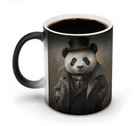 KWQDOZF Tazas de cerámica sensibles al calor que cambian de color, de Detective Panda, para café, té y agua, 11 oz