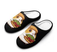 KWQDOZF Zapatillas de algodón para hombre, conejillos de indias, hamburguesas, hámster, suela de goma antideslizante, cálidas, para u