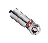 KWQNPHTRN Válvula de Mariposa Triple Abrazadera 1,5" y 2" 2, con actuador neumático, válvula Acero Inoxidable(19mm x Ferrule 50.5)