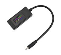 Kws-066c - Medidor de corriente de voltaje USB-c para 120 W para carga rápida Real- Detección de protocolo Pd/.0/vooc 4-30v 0-6.5a con pantalla de sombra HD (negro)