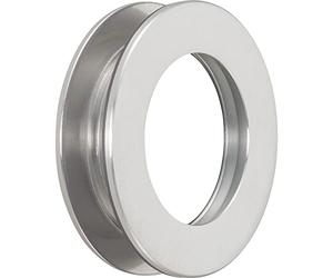 KWS 525541 - Par de tiradores de conchas redondas con orificio para el mango, concha corredera de 65 mm de diámetro, puertas de cristal de 8 a 10 mm, aluminio anodizado