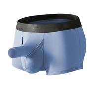 KWTF Boxers para Hombre, Ropa Interior Sexy, Bolsa Larga para pene, Boxershorts, Calzoncillos para Hombre, Bragas con Bulto de Elefante