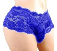 KWTF Bragas Sexis de Talla Grande de Encaje, Ropa Interior para Hombre Sissy, lencería Sexy para Hombre, suspensorio Transpirable, Calzoncillos, Tangas, Ropa Interior Porno