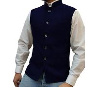 KWTF Chaleco de Hombre con un Solo Pecho, Corte Entallado, Vintage Chaleco Informal, Chalecos de Traje de Moda clásicos