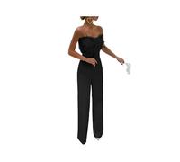 KWTF Overol blanco para mujer, con parte superior de tubo de plumas, sexy, a la moda, para fiesta de noche, pantalones con cinturón, elegante mono para mujer