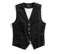 KWTF Ropa de Trabajo de Moda, Chaleco Vintage Americano para Hombre, Chaqueta de Pana, Chaleco británico para Hombre, Cordones, Abrigos de Caza al Aire Libre, Ropa Masculina