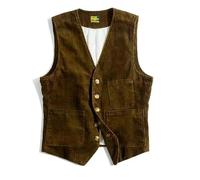 KWTF Ropa de Trabajo de Moda, Chaleco Vintage Americano para Hombre, Chaqueta de Pana, Chaleco británico para Hombre, Cordones, Abrigos de Caza al Aire Libre, Ropa Masculina