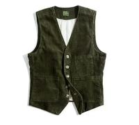 KWTF Ropa de Trabajo de Moda, Chaleco Vintage Americano para Hombre, Chaqueta de Pana, Chaleco británico para Hombre, Cordones, Abrigos de Caza al Aire Libre, Ropa Masculina