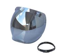 KWTN Motocicleta Visera frontal abatible universal for casco de motocicleta, resistente al viento y con tres cierres, for protección contra el, F19A (transparente)(Silver)