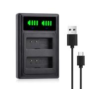 KWTOUL LP-E10 USB Cargador Dual de Baterías LC-E10C LC-E10 LC-E10E Compatible con Canon EOS Rebel T7, T6, T5, T3, T100, EOS 4000D, 3000D, 2000D, 1500D, 1300D, 1200D, 1100D, Kiss X50, X70, X80, X90