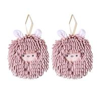 Kwude Juego de 2 Toallas de Mano Colgantes de Microfibra, Súper Absorbentes y de Secado Rápido, Toallas Suaves y Esponjosas con Lazos para Colgar para Baño y Cocina (Rosa)