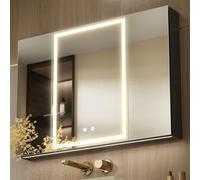 KWW LED Ilumina el Botiquín del Baño, con Espejo, Temperatura de Color Ajustable, luz Antiniebla, Enchufe y USB, Botiquín Montado en La Pared (3 puertas-100×70)