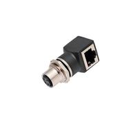 KWWEWEB 1 Uds adaptador M12 4 núcleos D 8 núcleos biselado impermeable macho y hembra adaptador de conector RJ45(120096,8 pin A code)