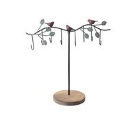 Kx9Lb8d almacenamiento de joyas Soporte for presentación de joyería con rama pájaro y base madera