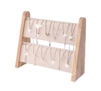 Kx9Lb8d almacenamiento de joyas Soporte for presentación de joyería madera 2 niveles con terciopelo