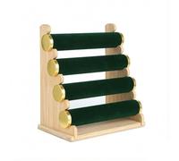 Kx9Lb8d almacenamiento de joyas Soporte for presentación de joyería madera 4 capas extraíble(Green)