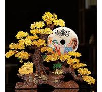 Kx9Lb8d Árbol del Dinero Adorno de Sapo Dorado la Suerte, árbol Fortuna Cristal, Jade Ping An Buckle, Mueble TV for el hogar, Decoraciones inauguración casa Escritorio árbol de Cristal