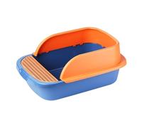 Kx9Lb8d Aseo para Mascotas Bandeja for Arena for Gatos, Bandeja for for semicerrada a Prueba de Salpicaduras, Caja Rectangular antisalpicaduras for Cajas de Arena estándar(Blue,Medio)