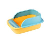 Kx9Lb8d Aseo para Mascotas Bandeja for Arena for Gatos, Bandeja for for semicerrada a Prueba de Salpicaduras, Caja Rectangular antisalpicaduras for Cajas de Arena estándar(Yellow,Medio)