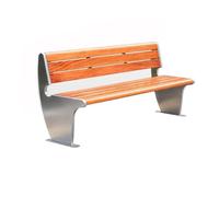Kx9Lb8d Asiento para Patio Banco de Exterior Parque Madera con Doble Respaldo, Banco Acero Inoxidable, for Patio y Ocio Asientos al Aire Libre(Grande)